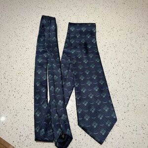 Ermenegildo Zegna Blue and Green Patterned Tie